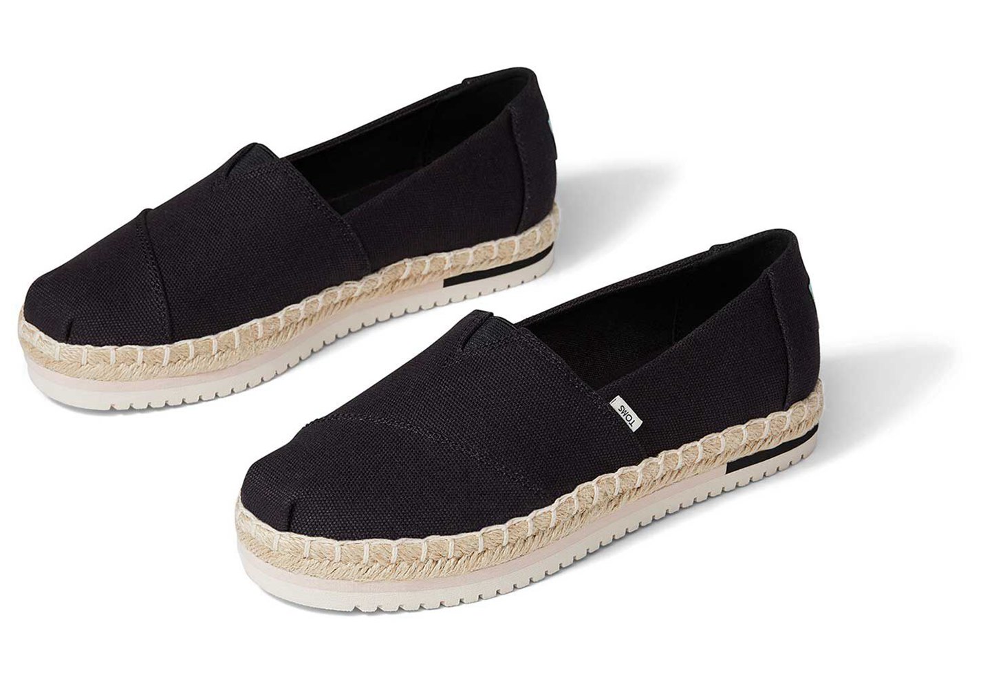 Toms Espadryle Damskie Czarne - Alpargata Platform - 02CTYNJUD